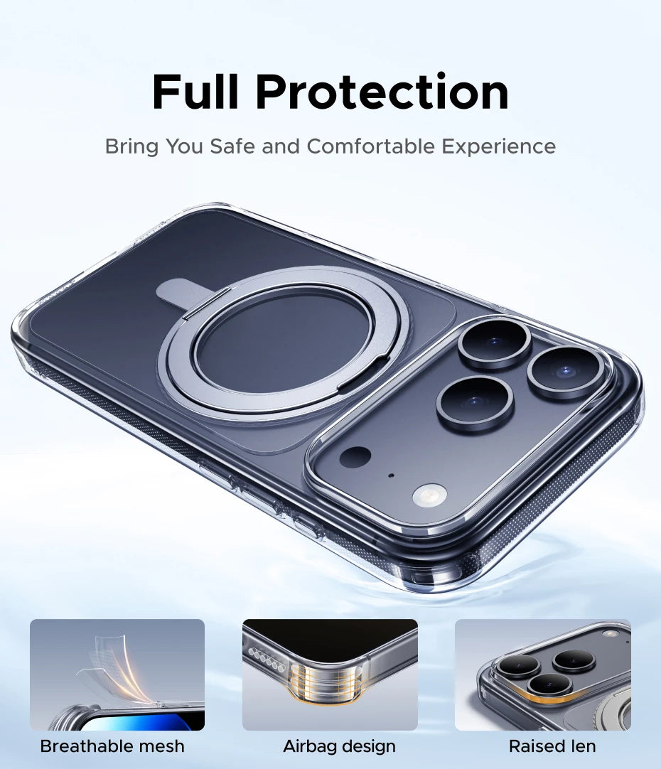 UGREEN for iPhone 17 Pro Max 360° Magnetic Stand Case Cover for iPhone 17pro for Magsafe Rotatable Magnet Kickstand Case