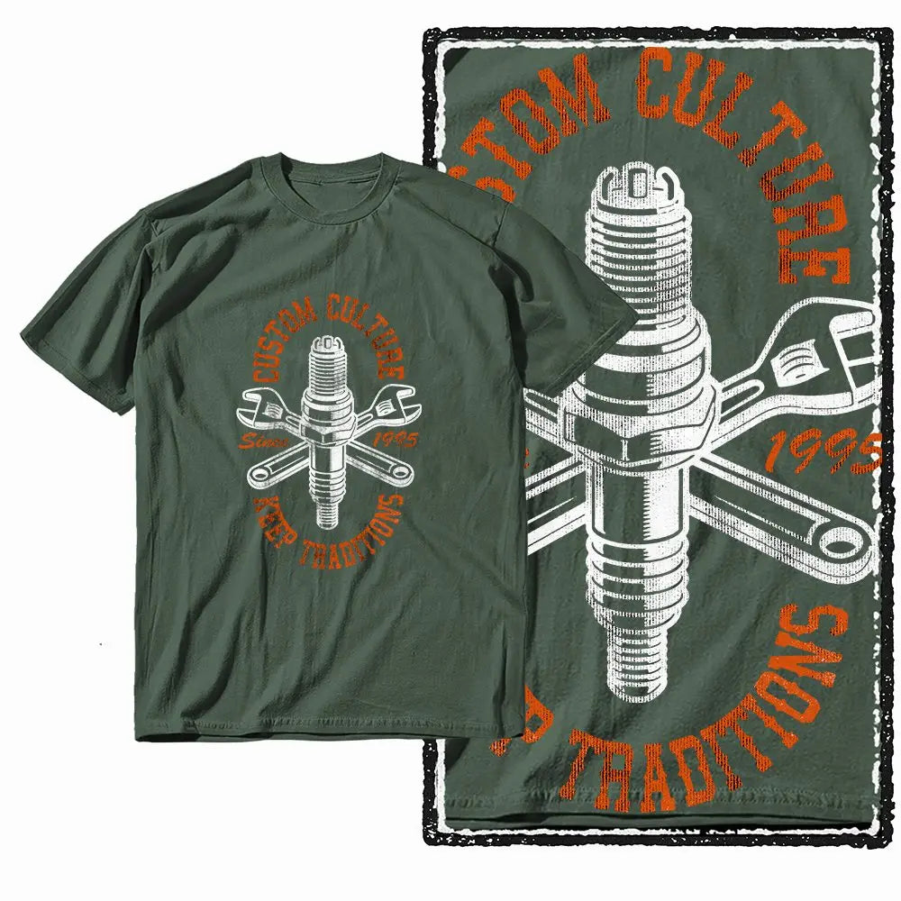 G11 Army Green Streetwear 100% Cotton Car Theme Printed Men's T-shirt | Big Size Cool Vintage O-neck Men's Tee Tshirt
