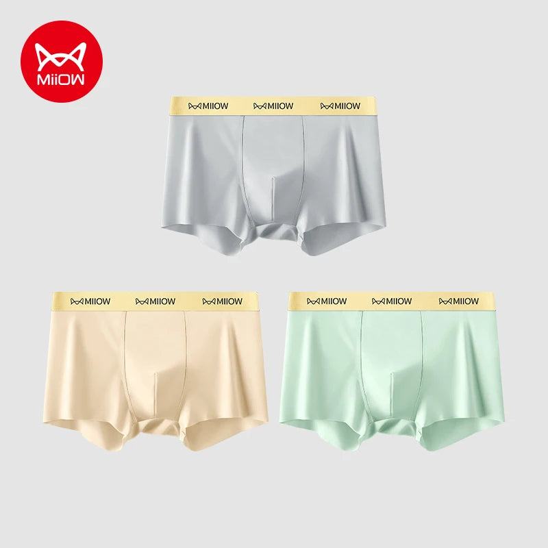 MiiOW Silky Ice Silk Men Boxers - 3Pcs