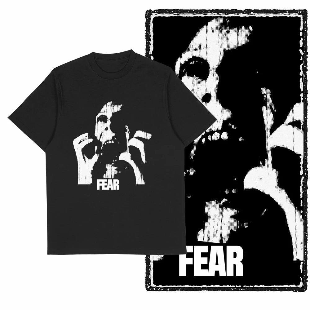 COOLMIND Unisex Fear Emotion Graphic Cotton T-Shirt