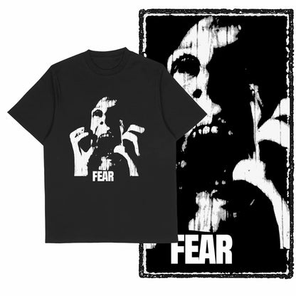 COOLMIND Unisex Fear Emotion Graphic Cotton T-Shirt