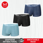 MiiOW Ice Silk Men Underwear - 3Pcs Sexy Mesh Breathable Boxer Shorts