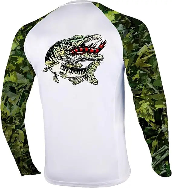 Men's Fishing Hoodie with 3D Printed Sun Protection Suit - Long Sleeved Fishing Top