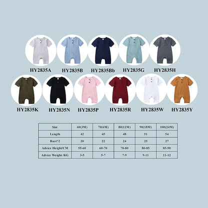 Kids Tales Little Everyday Ribbed Cotton-Blend Baby Romper