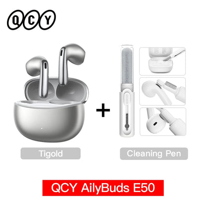 QCY AilyBuds E50 Wireless Earbuds with Bluetooth 6.0, Spatial Sound, 11mm Drivers, In-Ear Detection, HT11 Bass Boost, and 40H Playtime - ShopHub