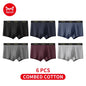 MiiOW 6Pcs Men's Cotton Underwear - Soft Antibacterial Breathable Boxer Briefs with Cotton Crotch