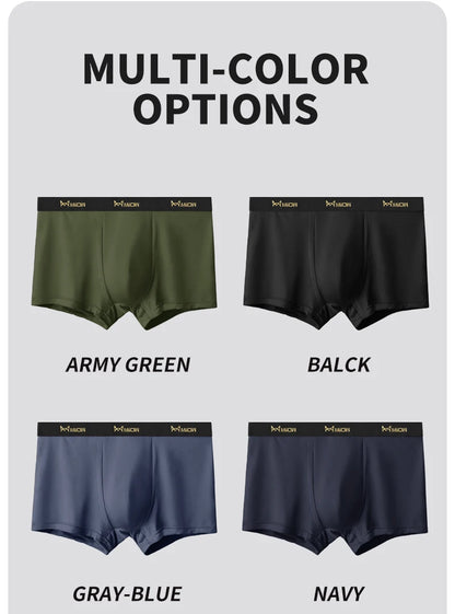 MiiOW 6Pcs Men's Cotton Underwear - Soft Antibacterial Breathable Boxer Briefs with Cotton Crotch