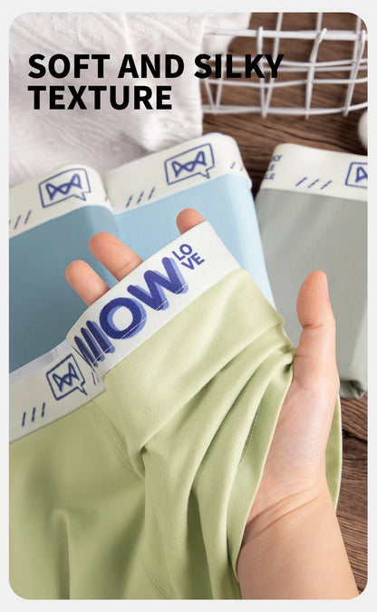 MiiOW Cotton Men's Underwear - 3Pcs Antibacterial Soft Silky Breathable Boxershorts