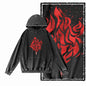G09 Creative Graphic Acid-Washed Black Hoodie