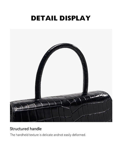 BAFELLI Crocodile-Pattern Leather Shoulder Bag