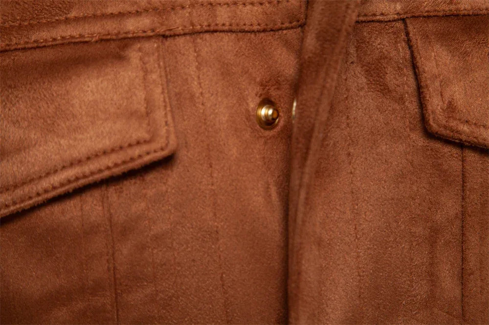 AIOPESON Autumn Winter Suede Leather Jackets - ShopHub