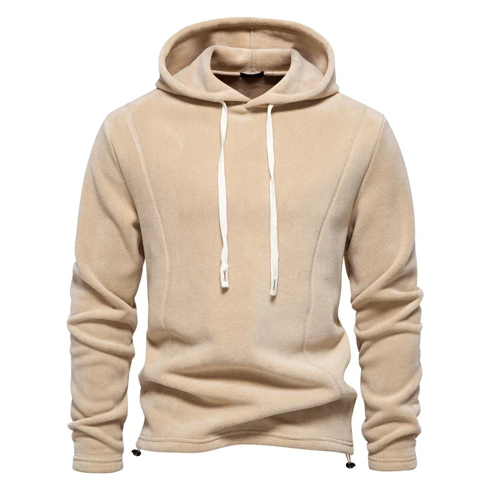 AIOPESON Solid Fleece Hoody - ShopHub