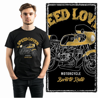 COOLMIND Retro Motor Graphic Cotton T-Shirt | Unisex