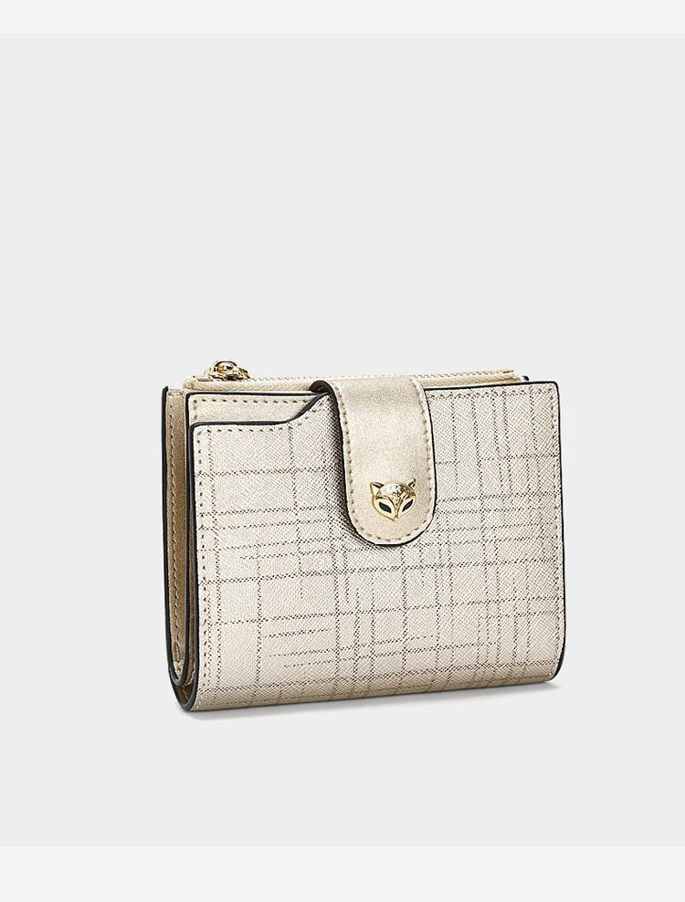 FOXER Cowhide Leather Women's Short Wallet