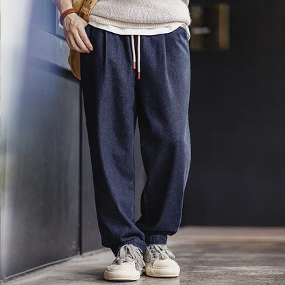 Maden Vintage Men's Solid 10oz Jogger Denim Jeans