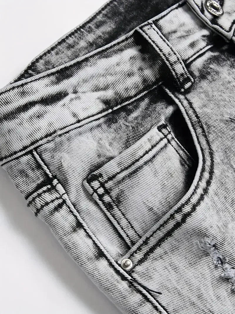 Men's Trendy Slim Stretch Denim Shorts - ShopHub