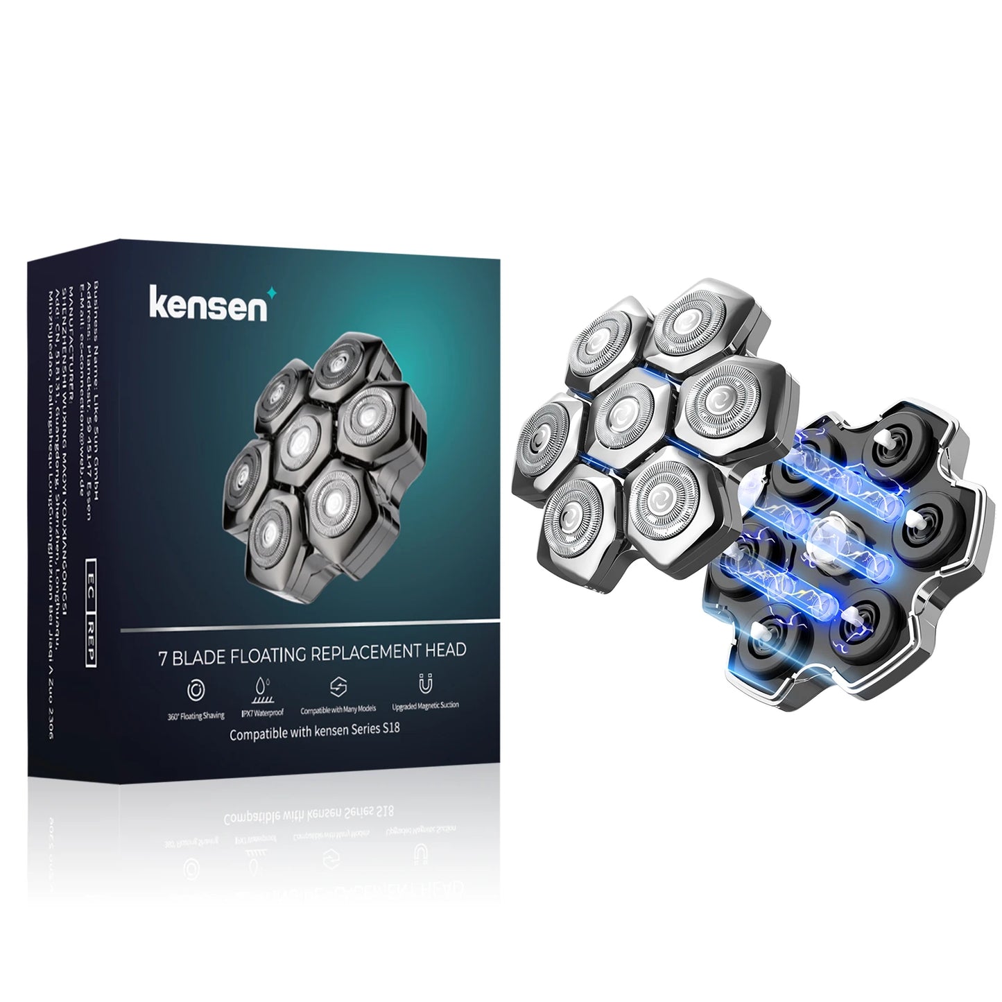 Kensen Razor Head Replacement for S18 5 in 1 Shaver Magntic Head