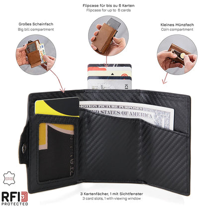 Rfid Carbon Fiber Card Holder Wallets