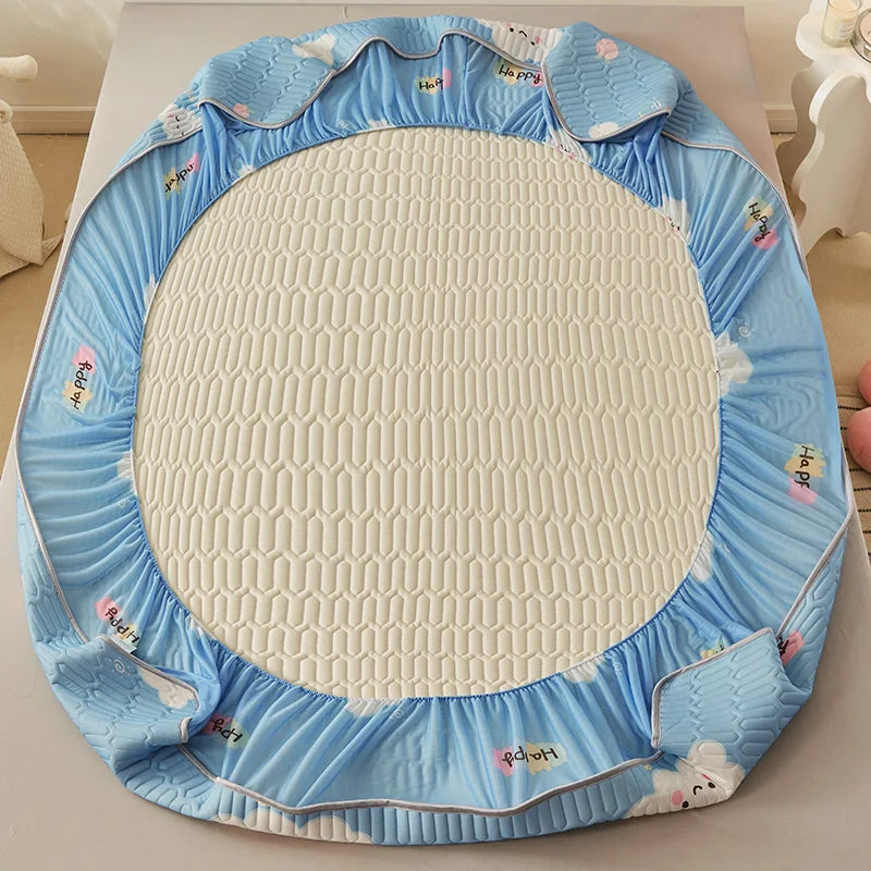 Cooling summer mattress pad and pillowcase set from ShopHub NZ, featuring breathable fabric for comfortable sleep.