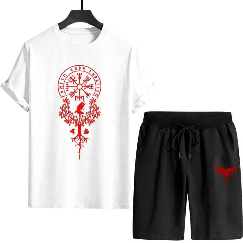 Men's Summer Tracksuit Set - Urban Casual Fashion 2pcs T-shirt and Shorts Outfit for Comfort and Style