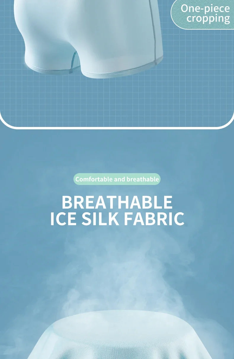 MiiOW Ice Silk Men Underwear - 3Pcs Breathable Boxer Shorts