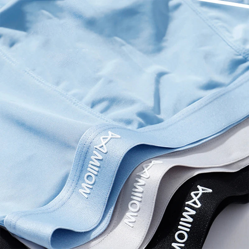 MiiOW 3Pcs Men's Antibacterial Boxers - Thin Ice Silk Graphene Underwear
