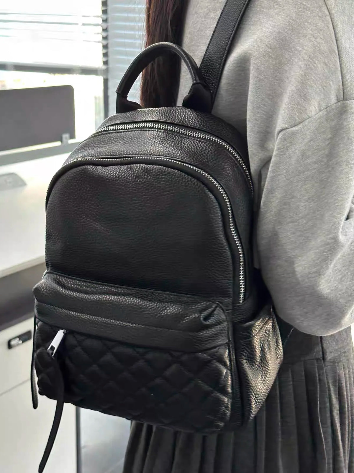 ZOOLER Full Skin 100%Genuine Leather Backpack Black Women's New Fashion Large Travel Bag Designer Business Need #SC1518