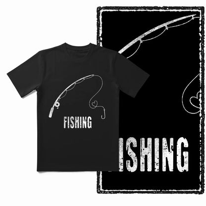 COOLMIND Z1018 Funny Fishing Graphic Cotton Tee