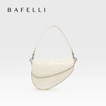 BAFELLI Animal-Print Cow Leather Saddle Bag