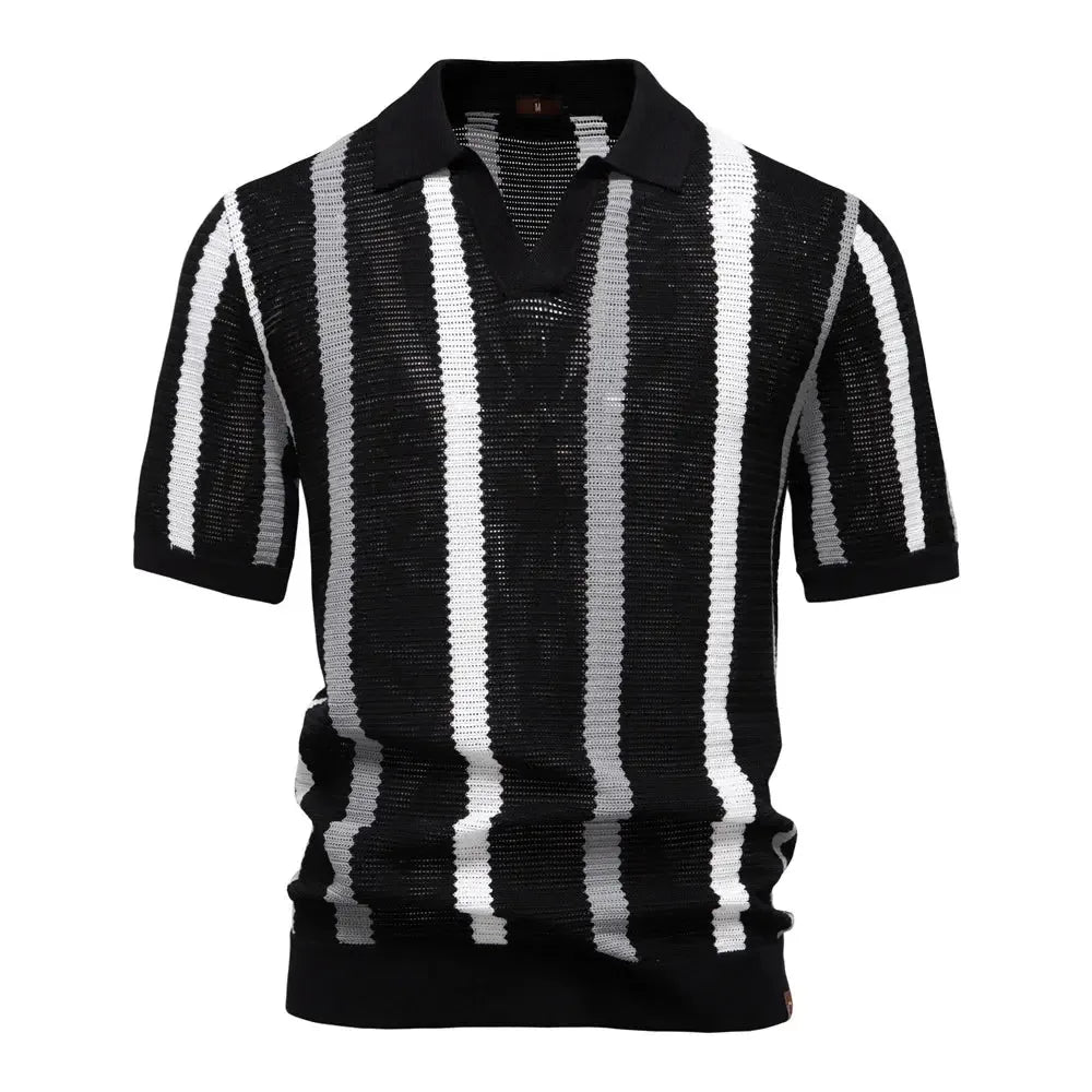 AIOPESON Men's Ribbed Knit Polo Shirts - ShopHub