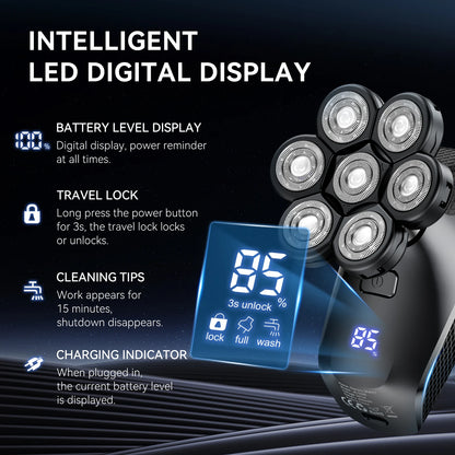 Kensen S8 Electric Head Shaver for Men 7D Floating Cutter