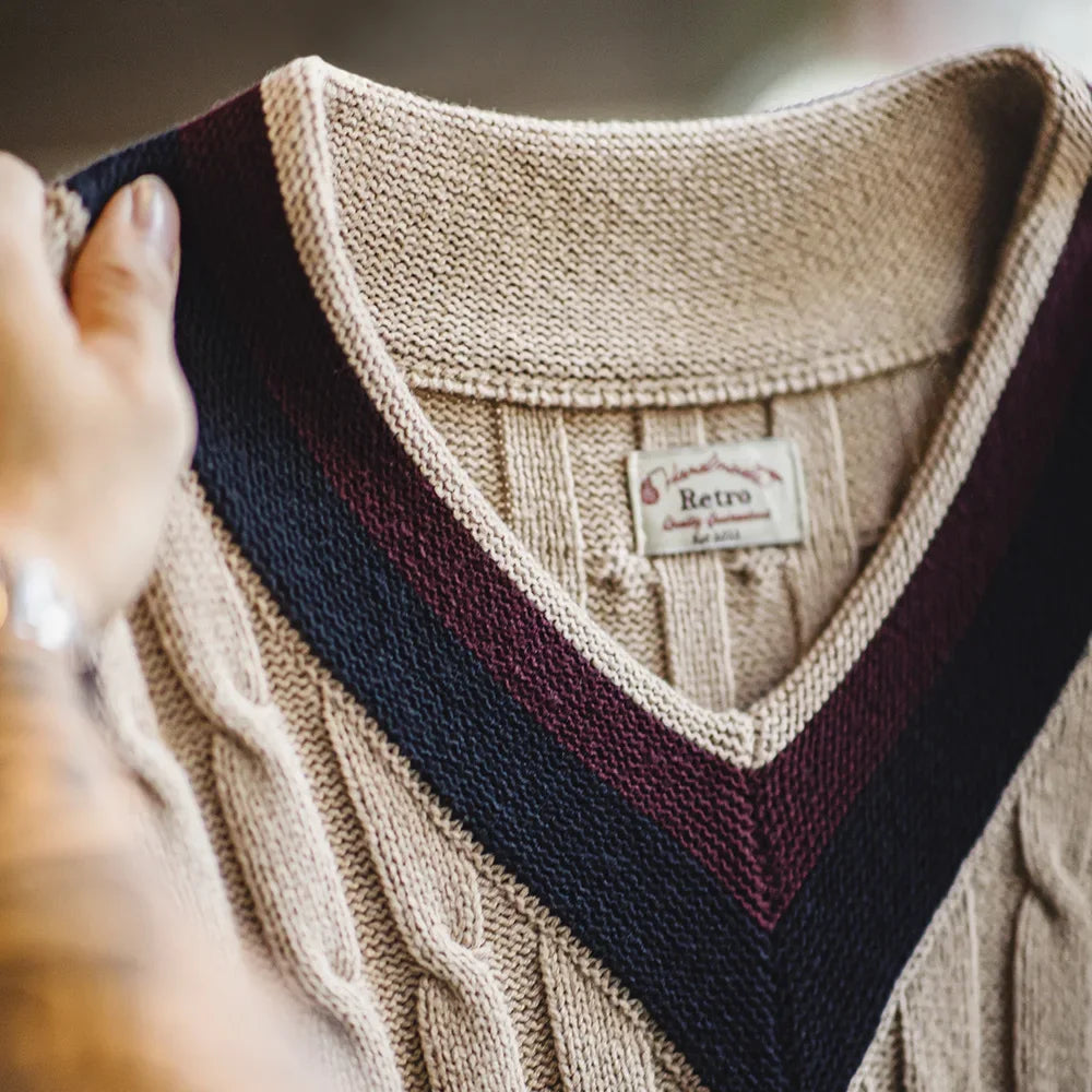 MADEN Ivy Colour-Block V-Neck Sweater Vest