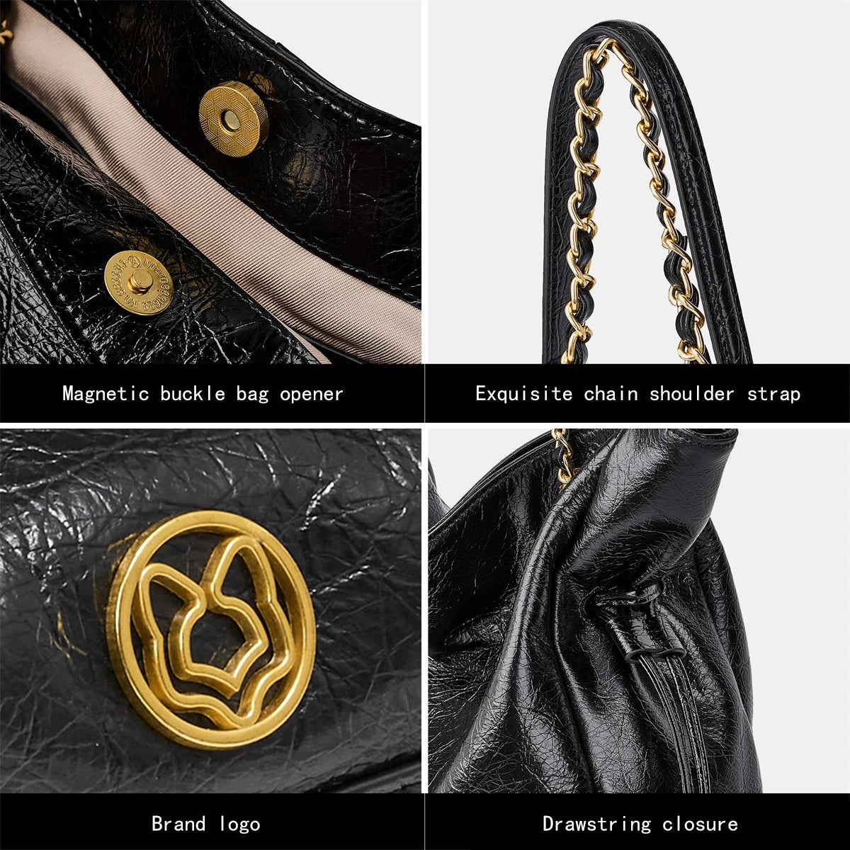 FOXER Luxury Genuine Leather Shoulder Bag