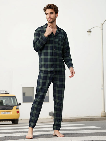 Men's Plaid Pajama Sets – Comfortable Lounge Sleepwear for Ultimate Relaxation
