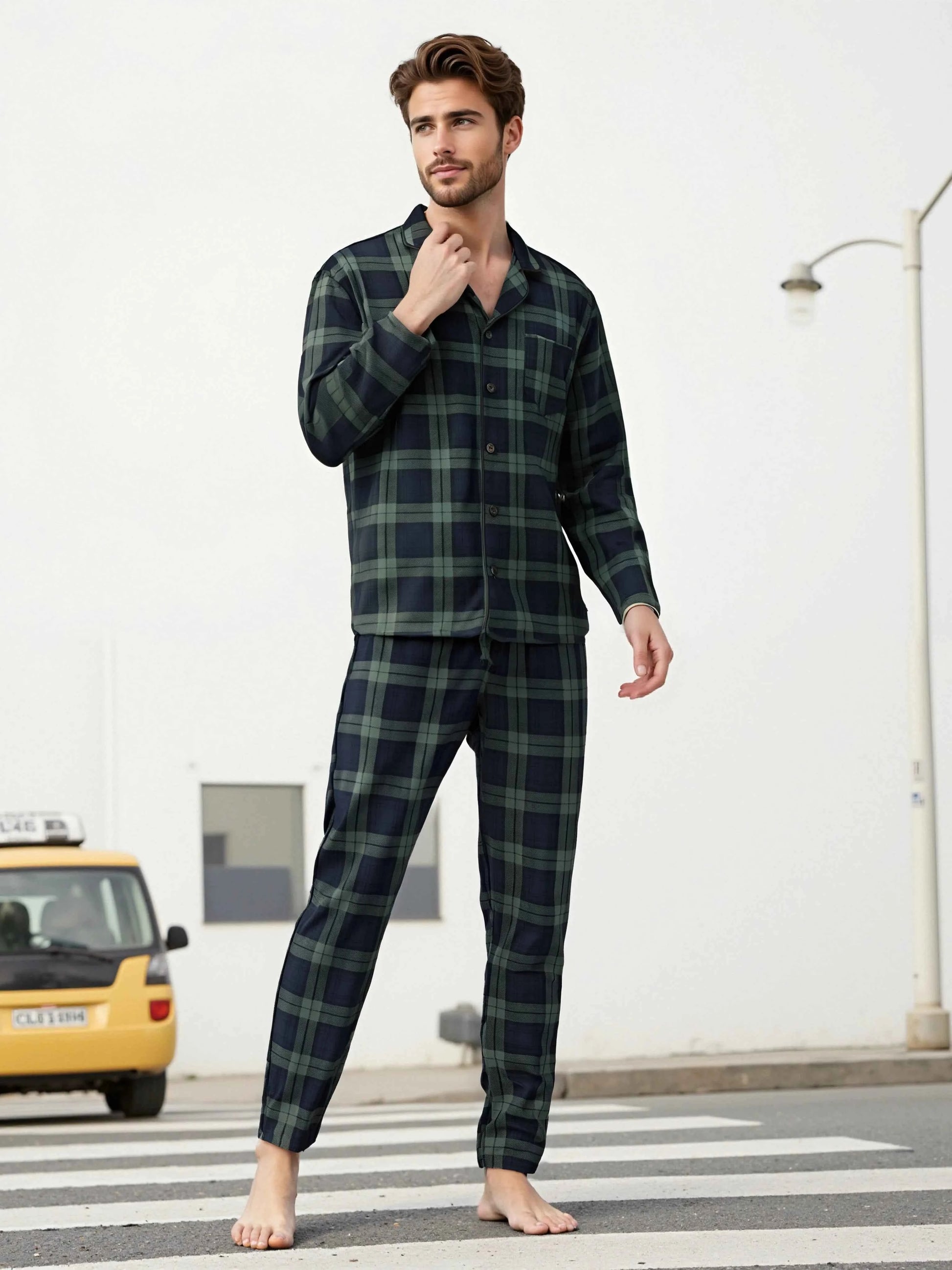 Men's Plaid Pajama Sets – Comfortable Lounge Sleepwear for Ultimate Relaxation