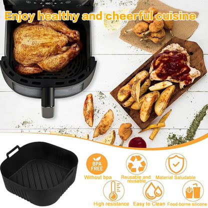 Premium 23cm Silicone Air Fryer Basket Liner for Ninja 180,Cosori 5.5L/6L/6.1L, Phi Series 2000 6.2L Na230