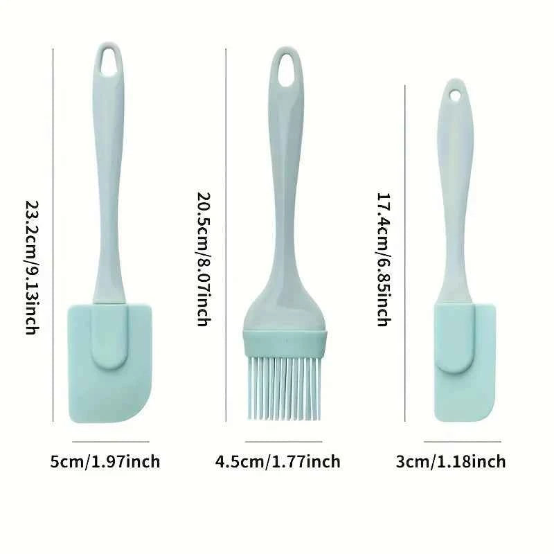 3Pcs Silicone Baking Brushes Set- Heat Resistant Oil Butter Cream Brushes for Cooking Baking, Kitchen Utensils & Baking Tool Kit