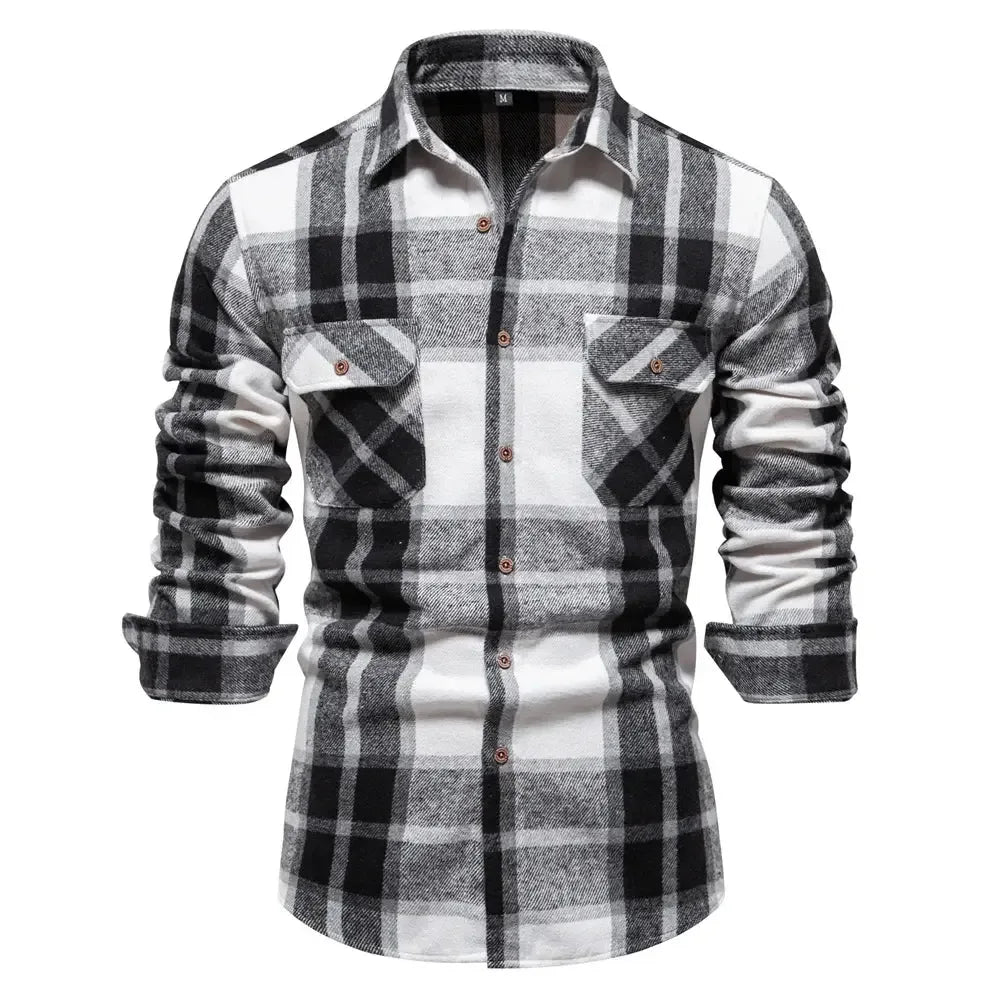 AIOPESON Thicken Plaid Shirts - ShopHub