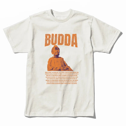 COOLMIND U0003 Buddha Statue Graphic Cotton Tee