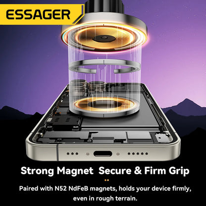 Essager RGB Magnetic Car Phone Holder with 15W Wireless Qi Charging