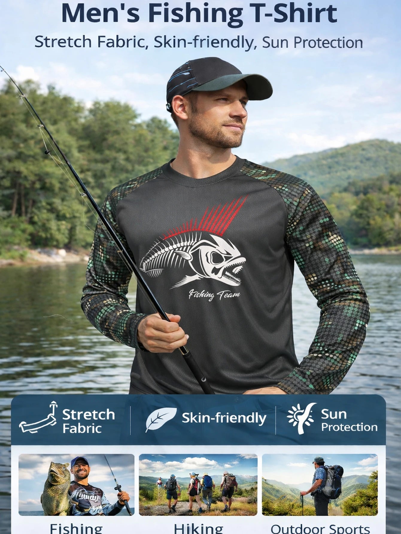 Men's Long-Sleeve UPF 50+ Fishing Shirt ShopHub