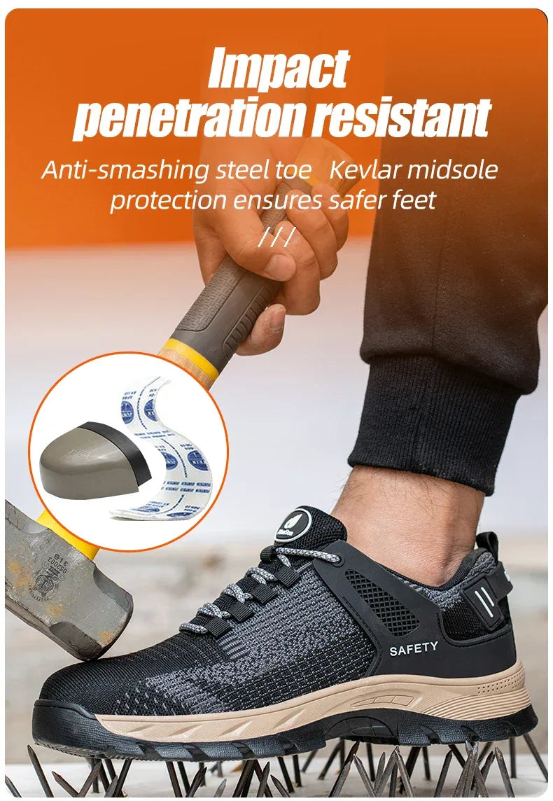 Unisex Indestructible Non-Slip Work Shoes With Steel Toes - ShopHub