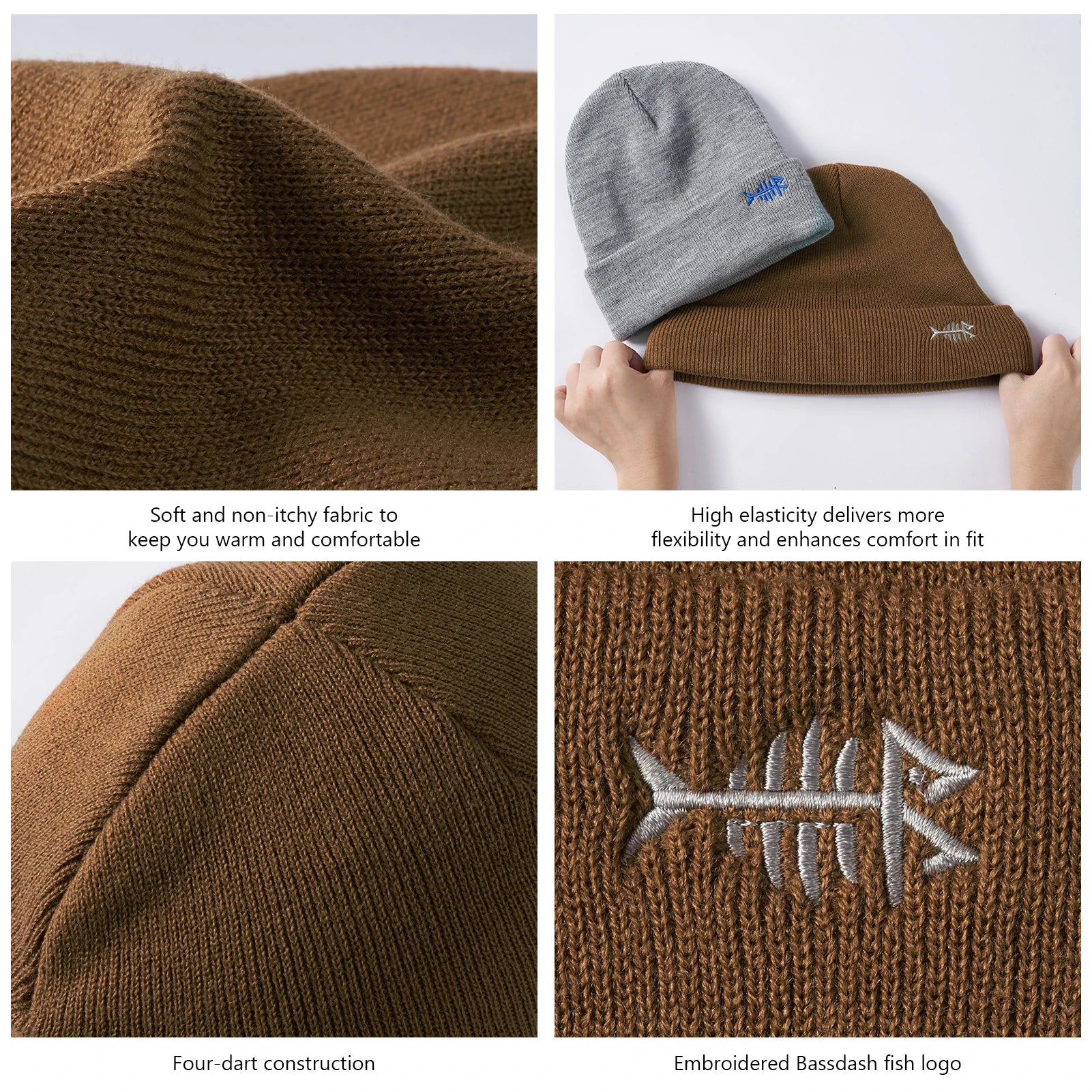 BASSDASH Winter Stretchy Knit Beanie