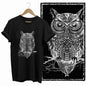 COOLMIND Black Owl Graphic Cotton T-Shirt | Women's Relaxed Fit