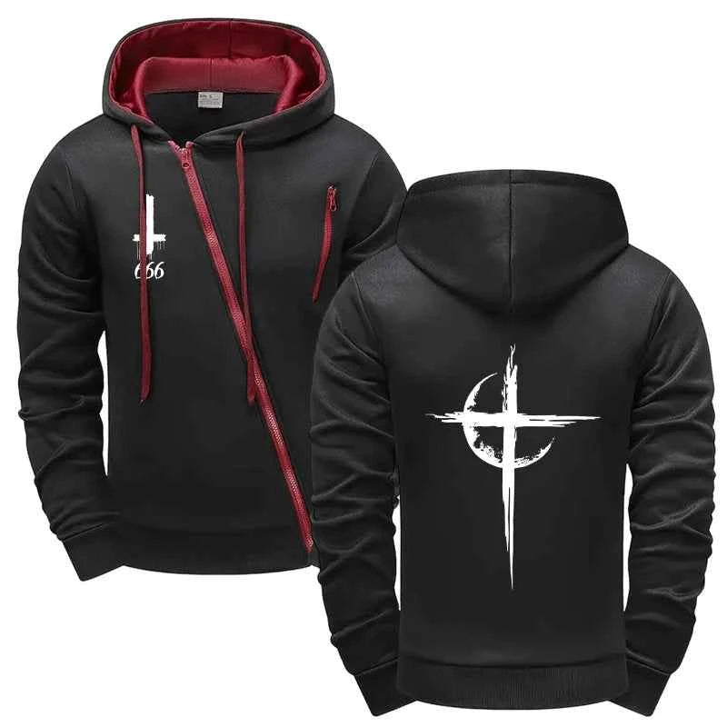 Satan Cross Tracksuit Mens Hoodie and Sweatpants Urban Streetwear