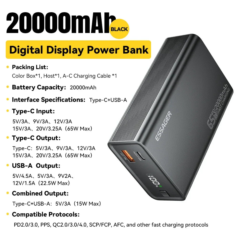 Essager Power Bank 20000mAh - ShopHub