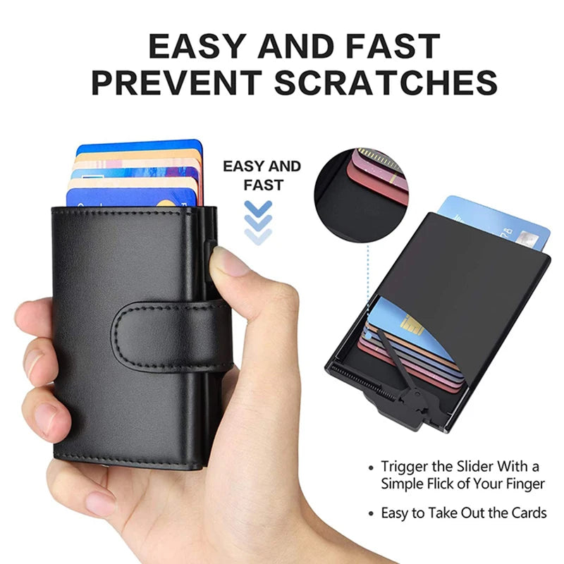 Rfid Genuine Leather Men Wallets Fashion Card Holder Trifold Wallet Money Bags Smart Slim Thin Coin Pocket Wallet Purse