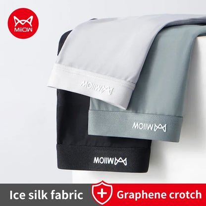 MiiOW 3Pcs Men's Antibacterial Boxers - Thin Ice Silk Graphene Underwear