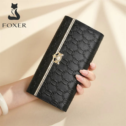 FOXER Split Leather Women's Long Wallet