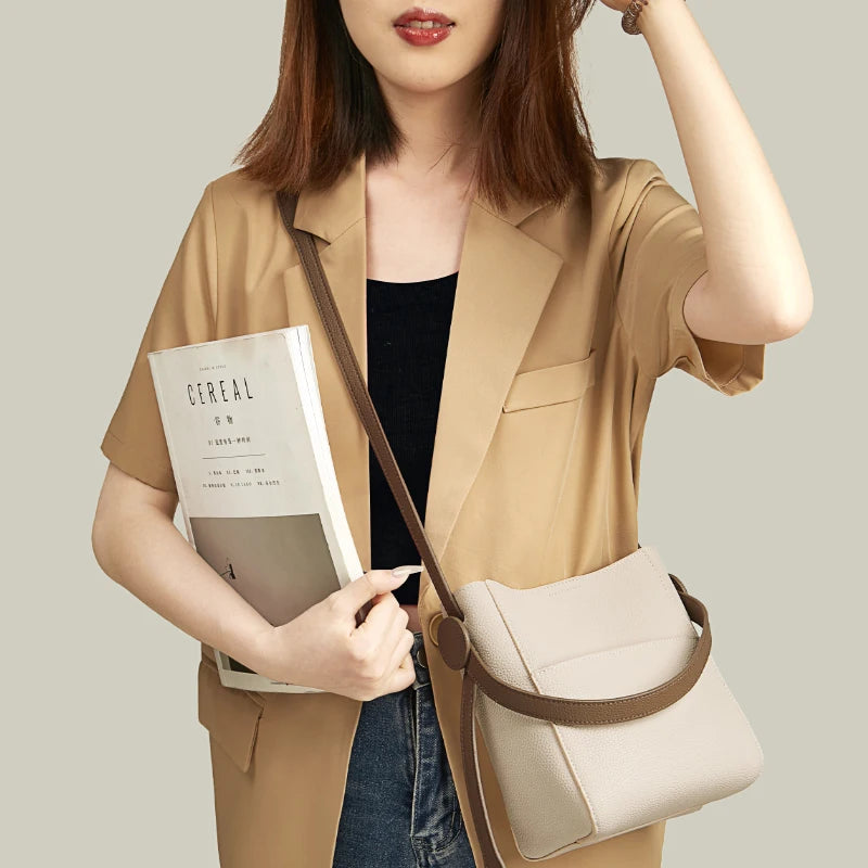 FOXER Split Leather Crossbody Shoulder Bag